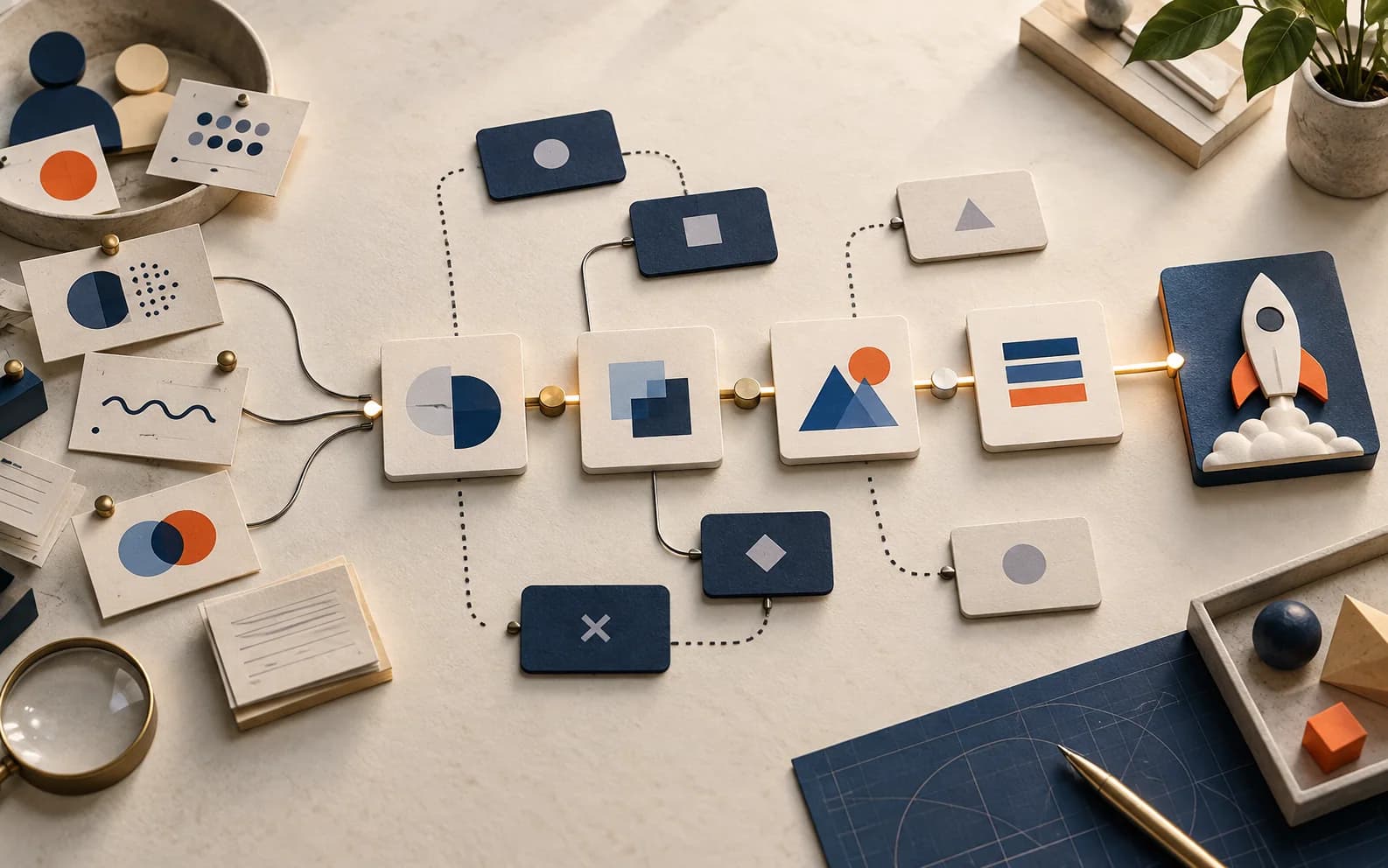 A tactile product strategy system connecting research, decisions, delivery, and launch