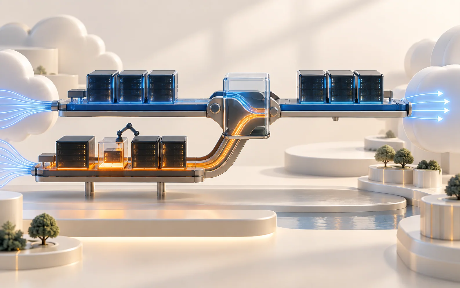 Parallel SaaS release environments exchanging live traffic through a controlled routing bridge