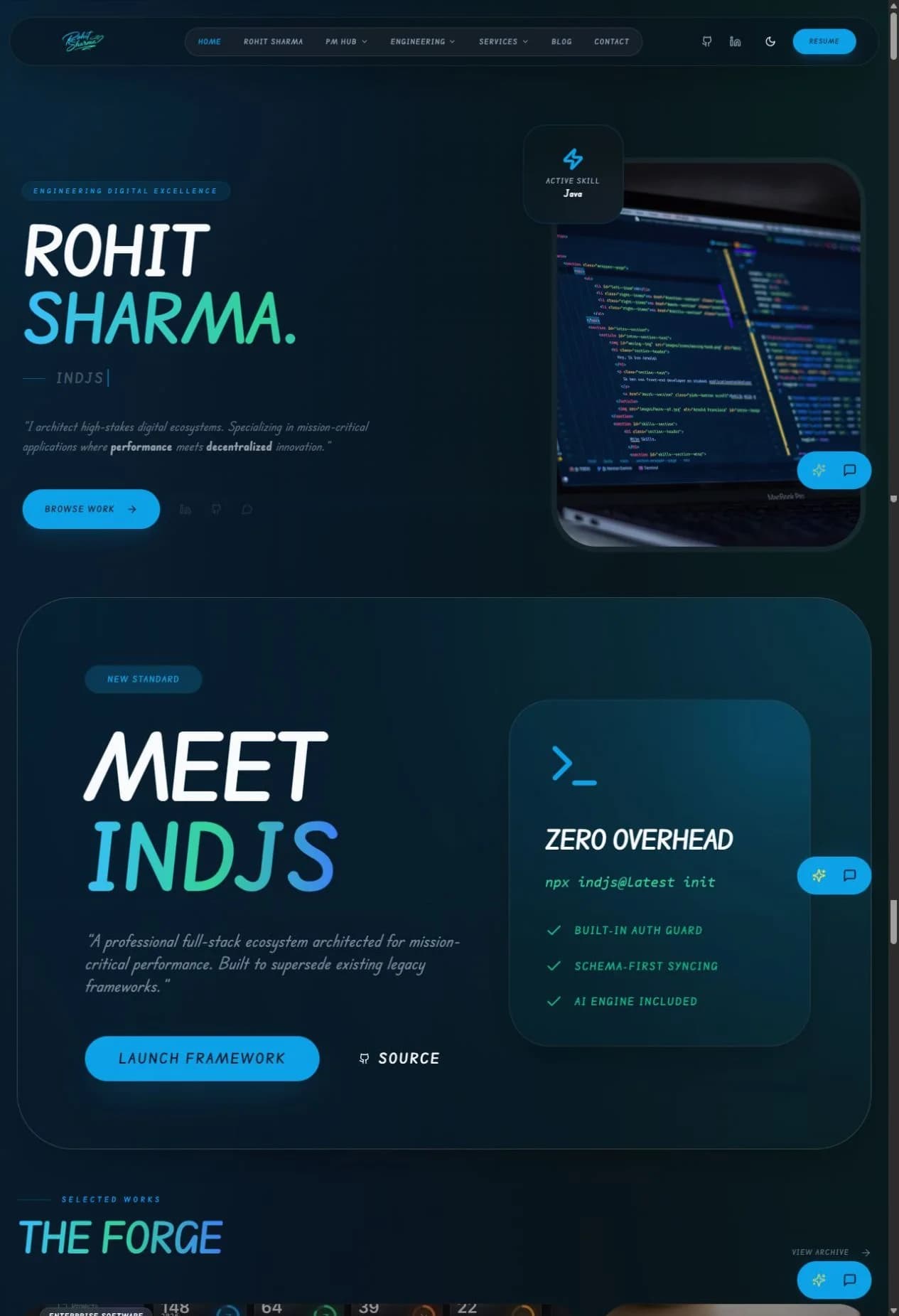 Rohit Sharma public website screenshot
